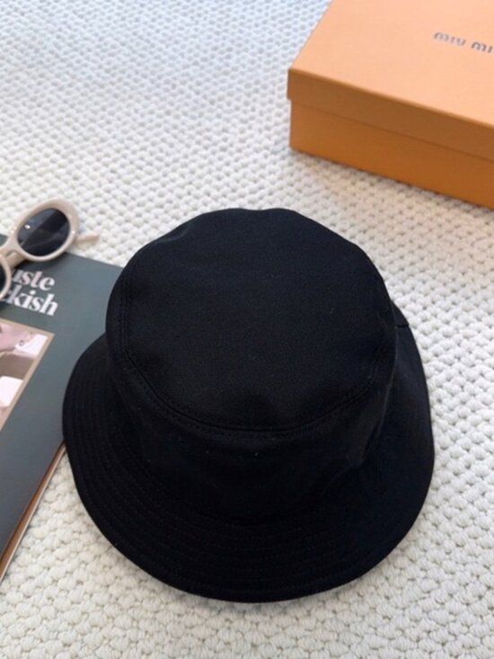 Miu Miu Black Logo-Embroidered Bucket Hat main image 3